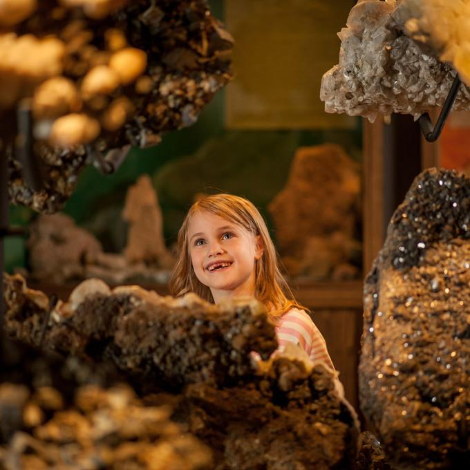 在密苏里州乔普林的乔普林历史与矿物博物馆欣赏矿物标本 在密苏里州乔普林的乔普林历史与矿物博物馆欣赏矿物标本