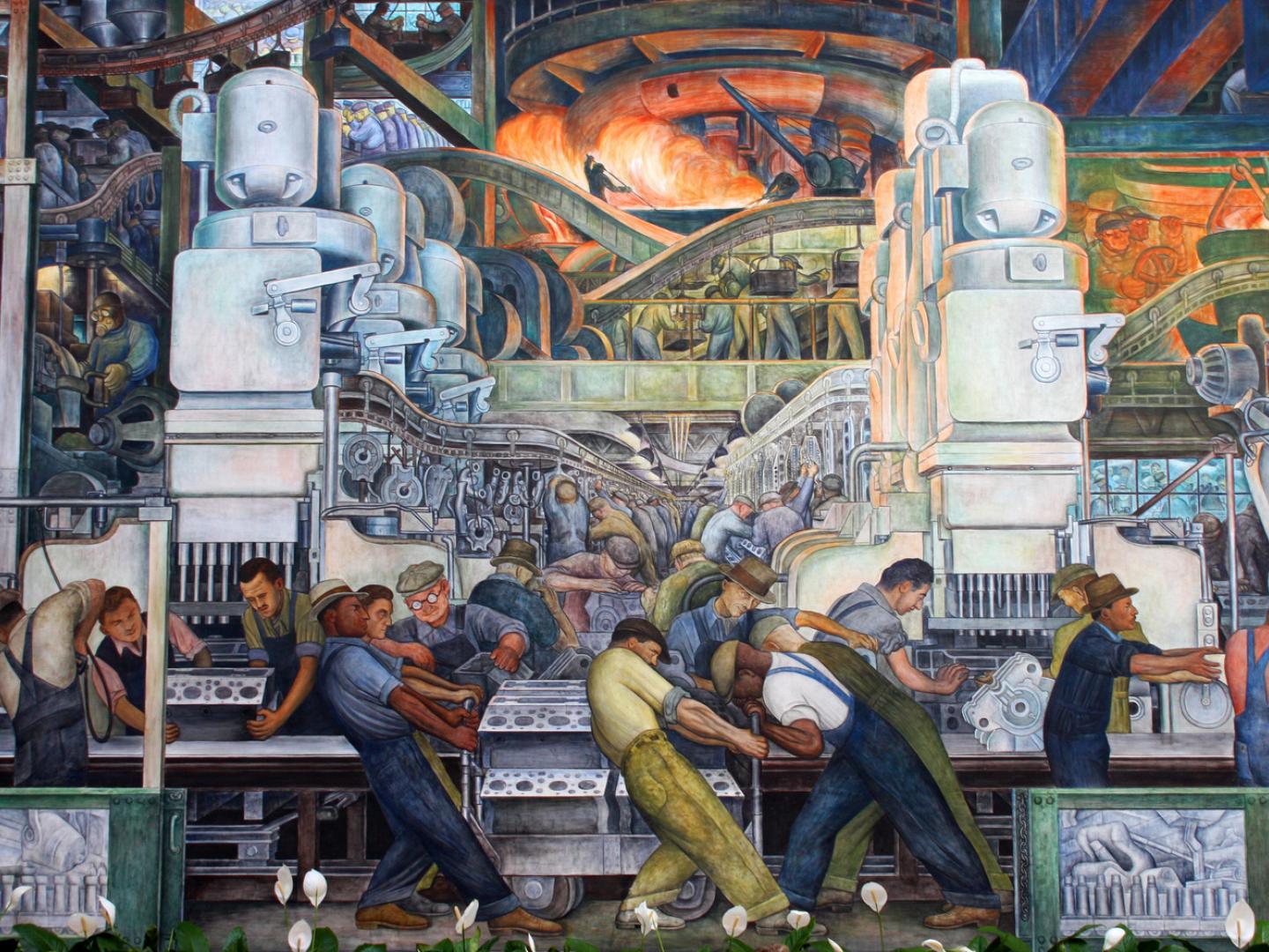 底特律美术馆的 Diego Rivera 壁画 底特律美术馆的 Diego Rivera 壁画