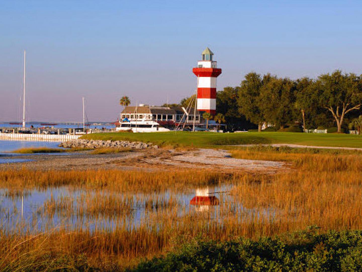 南卡罗来纳州希尔顿黑德岛海港镇灯塔 南卡罗来纳州希尔顿黑德岛海港镇灯塔