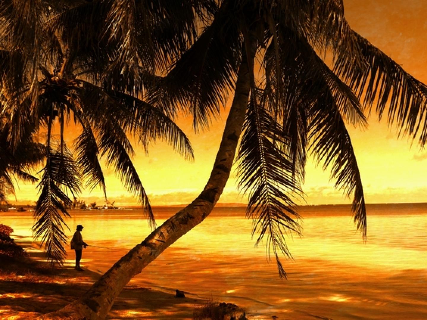 北马里亚纳群岛塞班岛宁静的海滩景色