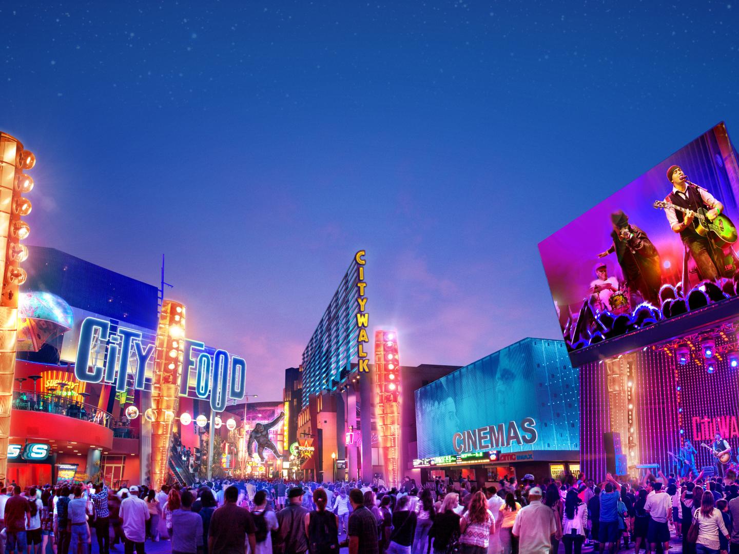 Universal’s CityWalk 上的众多娱乐设施选择