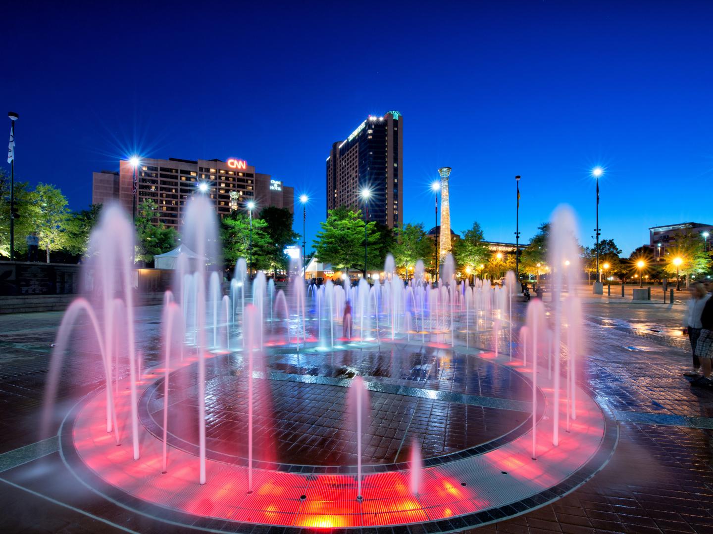 暮色时分的佐治亚州亚特兰大百年奥林匹克公园 暮色时分的佐治亚州亚特兰大百年奥林匹克公园