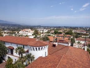 Reflecting Spanish heritage, a view of the courthouse and tile-roof skyline Reflecting Spanish heritage, a view of the courthouse and tile-roof skyline