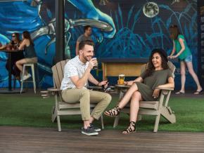 Sharing a laugh and a pint at Pedal Haus Brewery Sharing a laugh and a pint at Pedal Haus Brewery