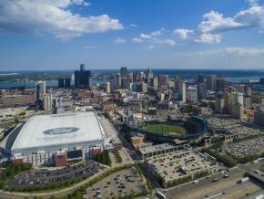 密歇根州底特律市中心的天际线