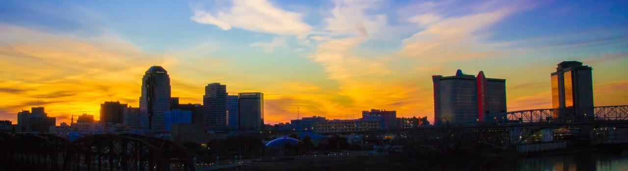 什里夫波特天际线蓝金相交，美轮美奂