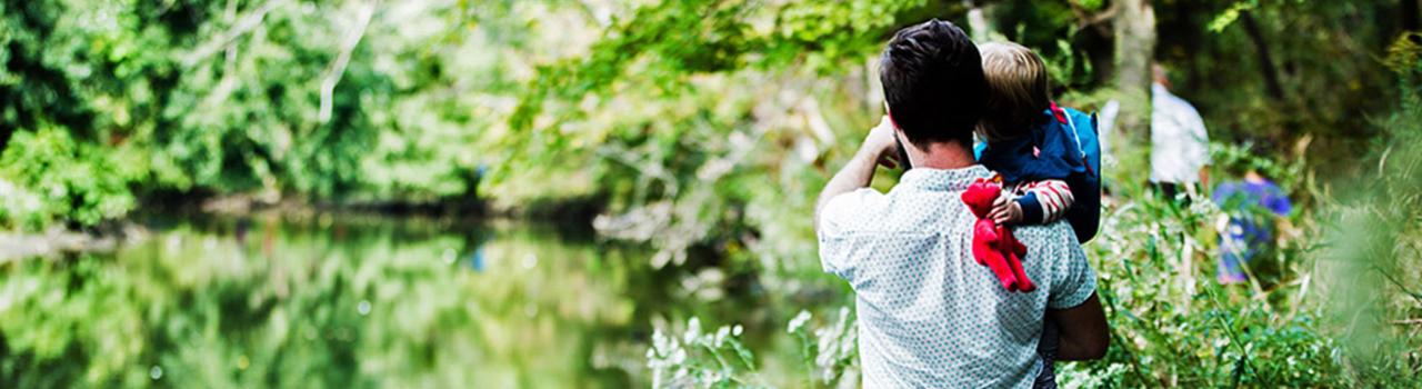 Father and son enjoying nature in Brookfield, Illinois Father and son enjoying nature in Brookfield, Illinois