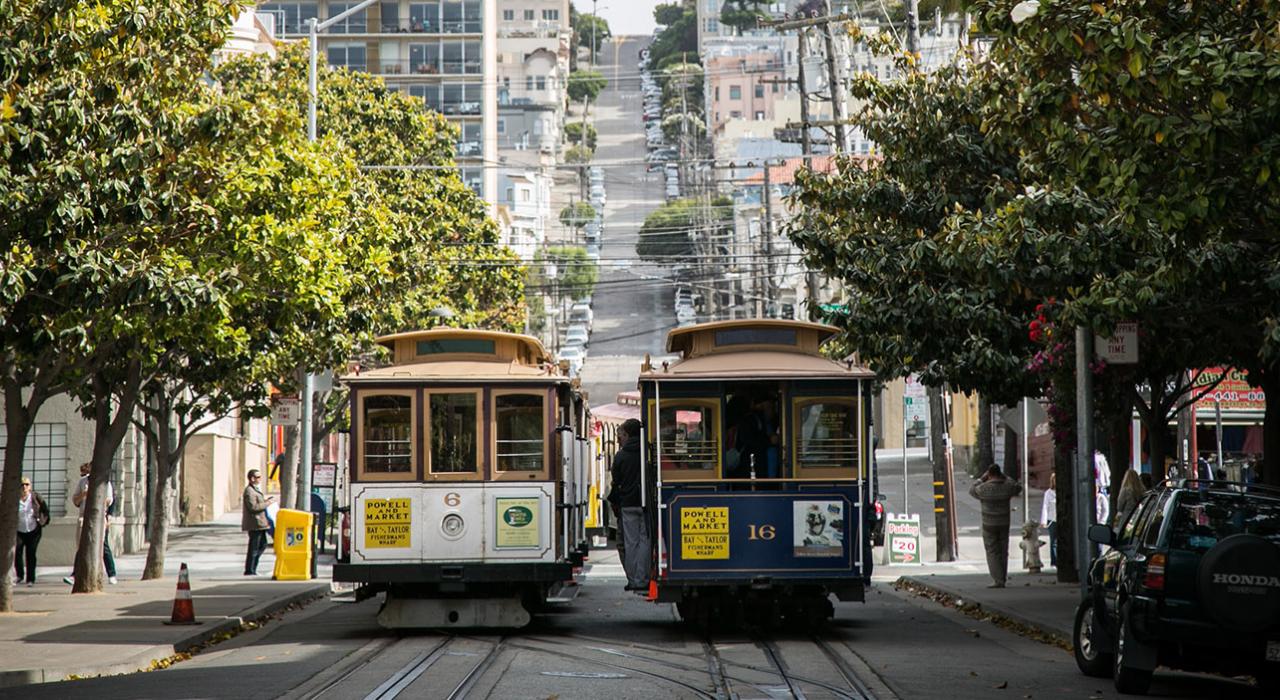 加利福尼亚州旧金山的著名缆车