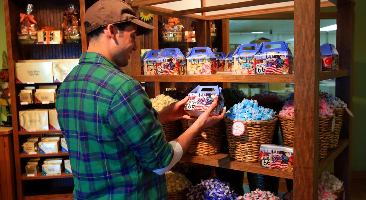 The Candy House Chocolate Factory’s retail showroom in downtown Joplin, Missouri