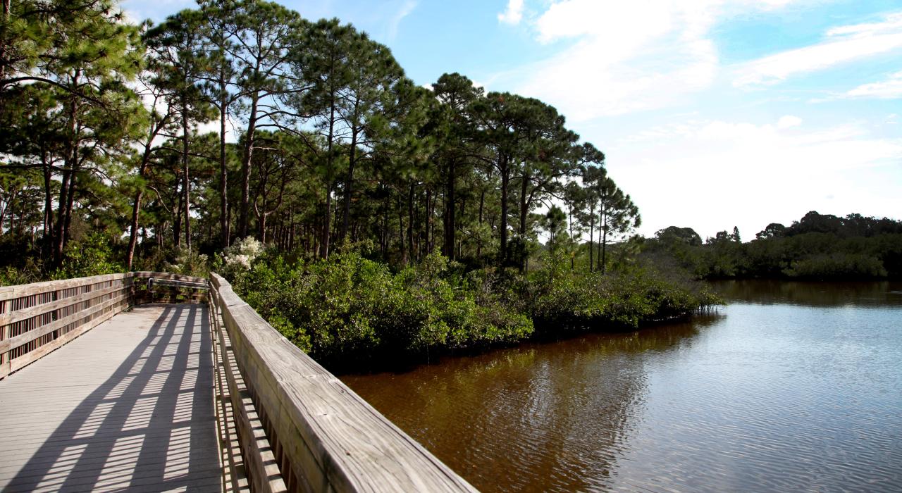 佛罗里达州夏洛特县的海滨步道