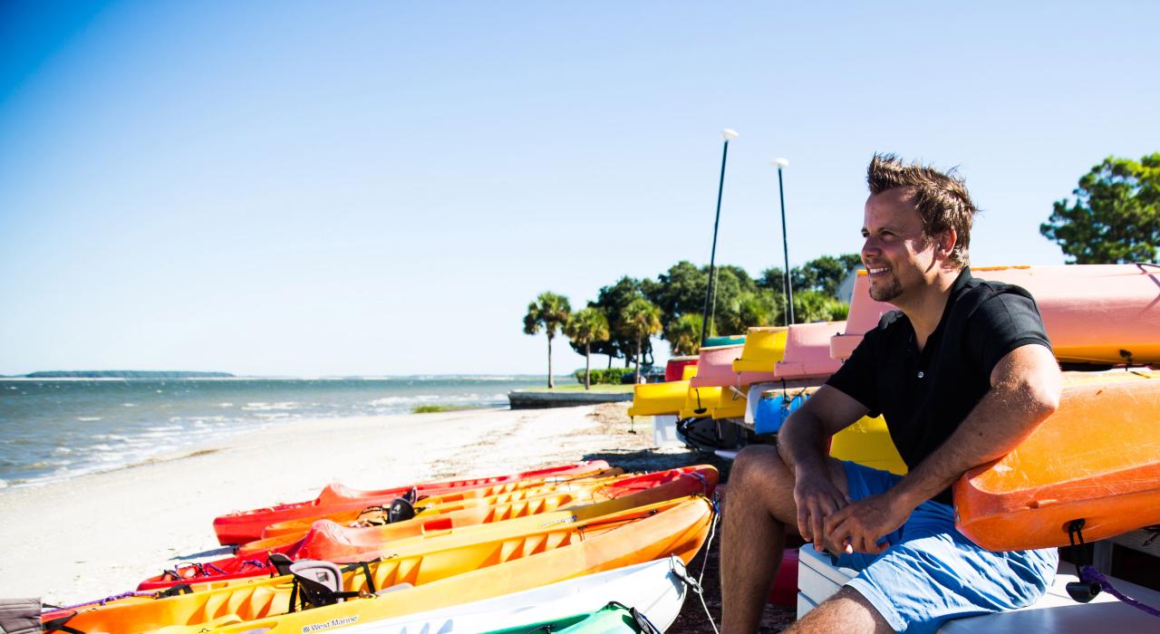 南卡罗来纳州的海滩皮划艇