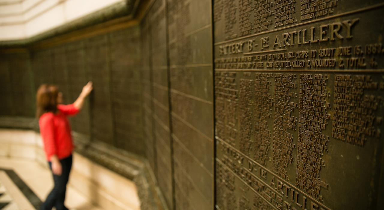 Memorial wall at the Vicksburg National Military Park in Mississippi Memorial wall at the Vicksburg National Military Park in Mississippi