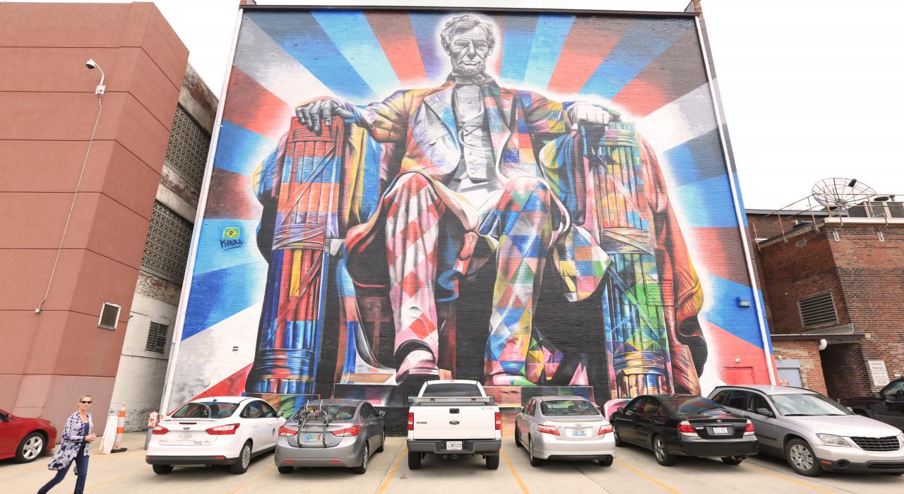 肯塔基州美国前总统亚伯拉罕·林肯的壁画