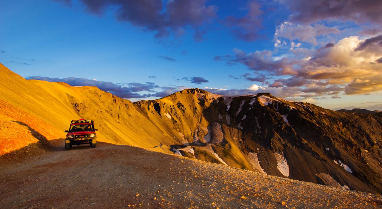 Adventurous off-roading in the mountains
