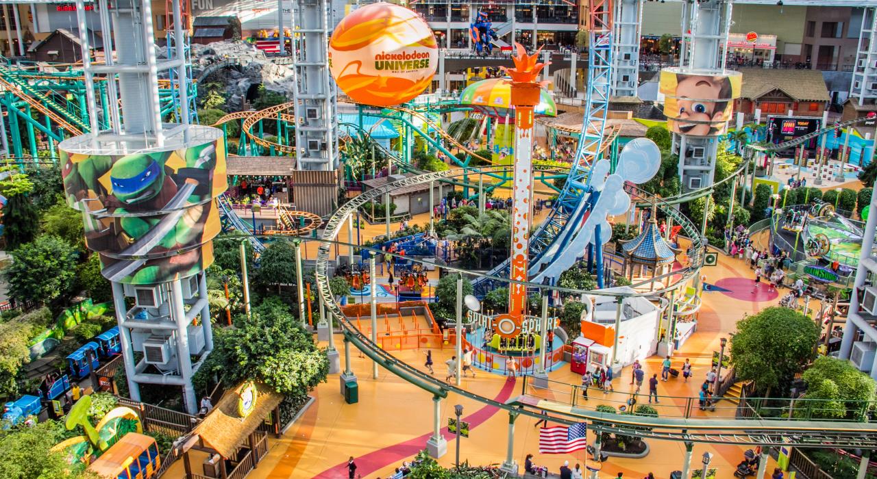 明尼苏达州布鲁明顿 Mall of America 中的 Nickelodeon Universe 明尼苏达州布鲁明顿 Mall of America 中的 Nickelodeon Universe