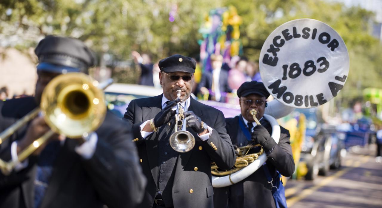 Excelsior Band 乐队在阿拉巴马州莫比尔演出 Excelsior Band 乐队在阿拉巴马州莫比尔演出