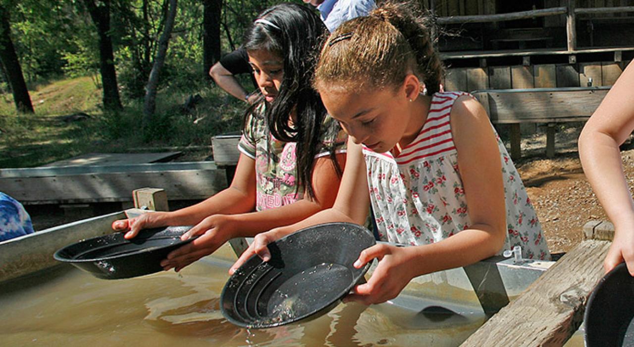 Panning for gold at Columbia State Historic Park  Panning for gold at Columbia State Historic Park