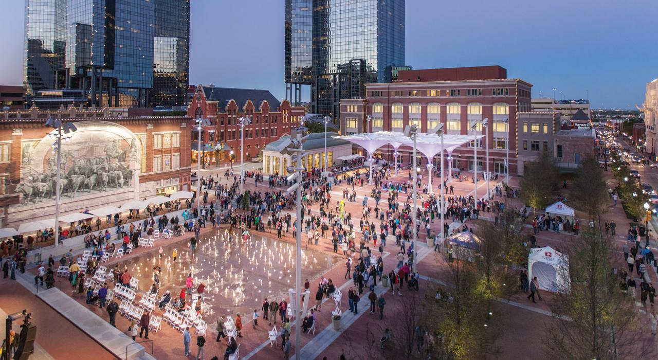 Sundance Square, downtown gathering place with fantastic fountains