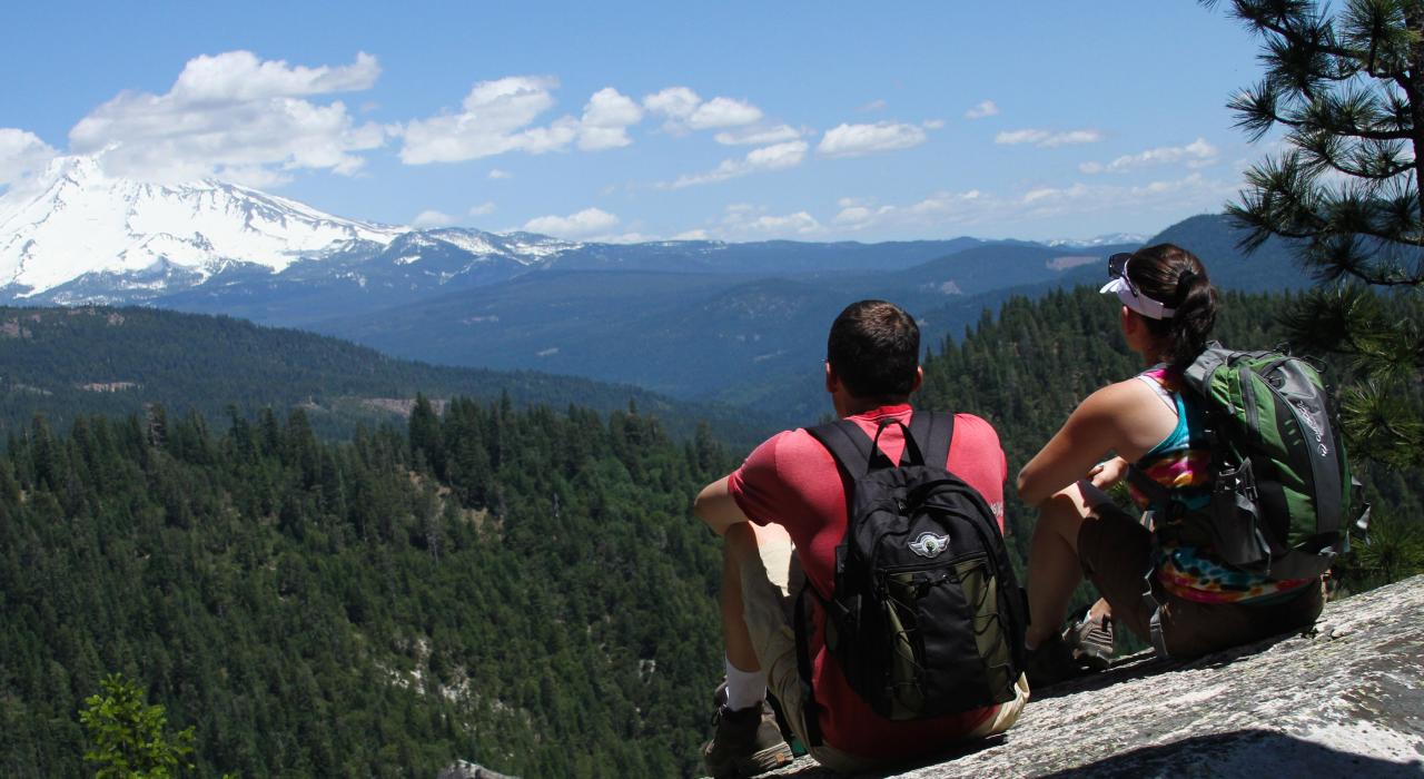Admiring the view at Castle Crags State Park Admiring the view at Castle Crags State Park