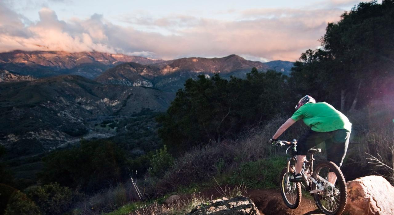 Mountain biking on the rugged and scenic Knapps Castle Trail Mountain biking on the rugged and scenic Knapps Castle Trail