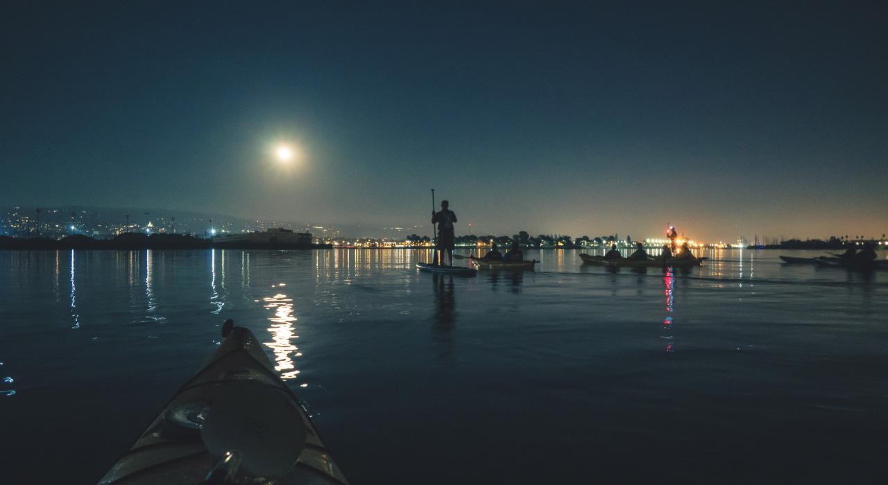 Kayaking in Oakland Bay under the supermoon Kayaking in Oakland Bay under the supermoon