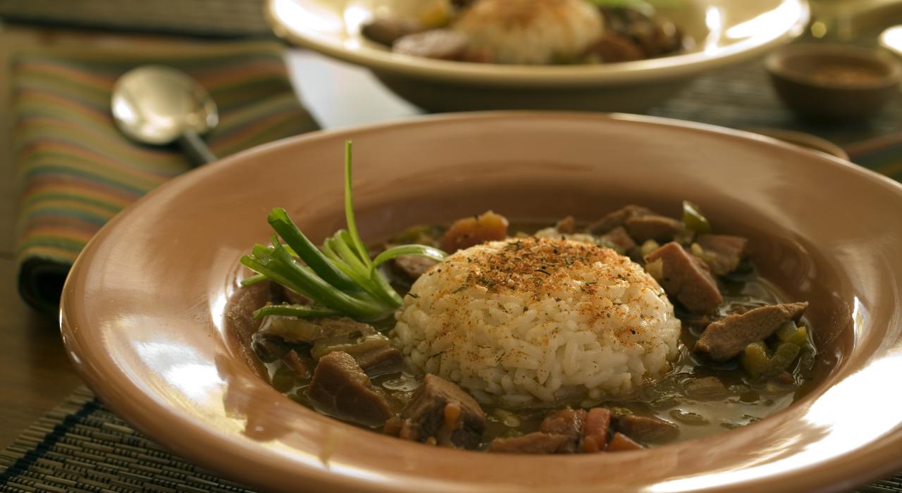 Duck sausage gumbo at one of Augusta's many fine restaurants Duck sausage gumbo at one of Augusta's many fine restaurants