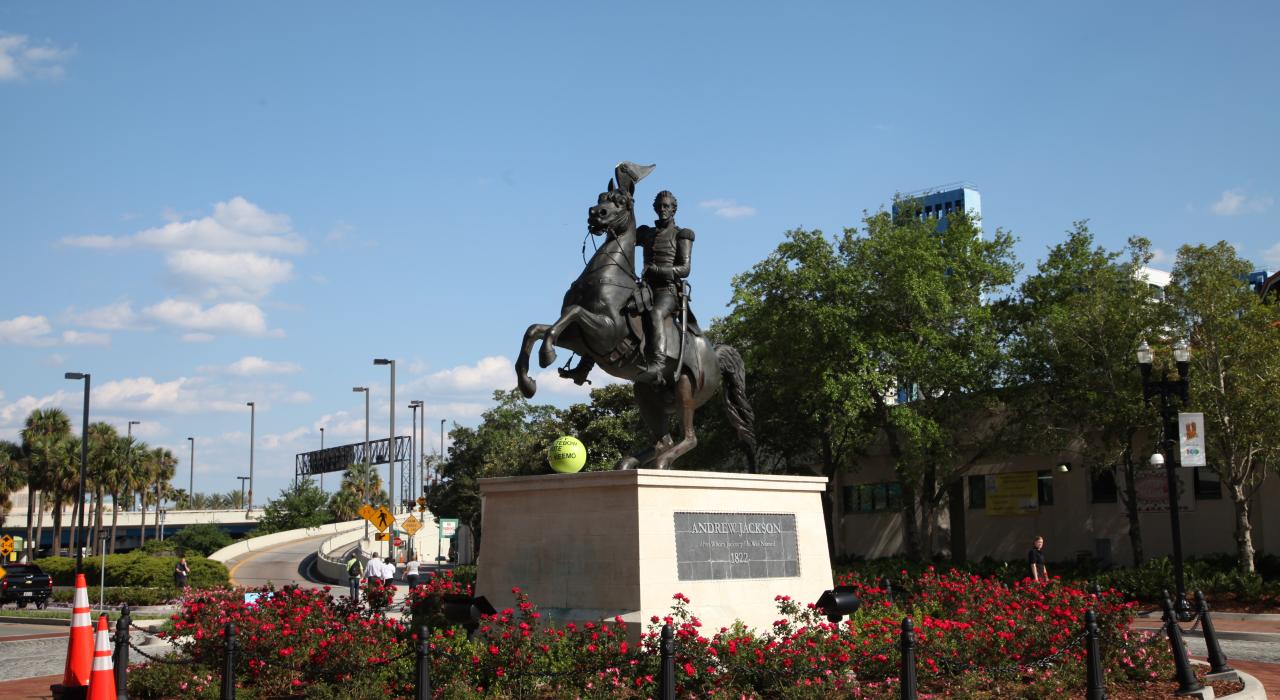 Statue of Andrew Jackson, the inspiration for the city's name