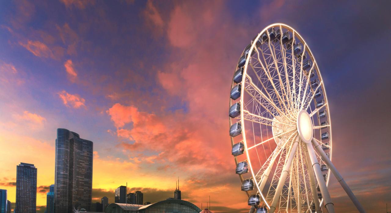 The Centennial Wheel at sunset The Centennial Wheel at sunset