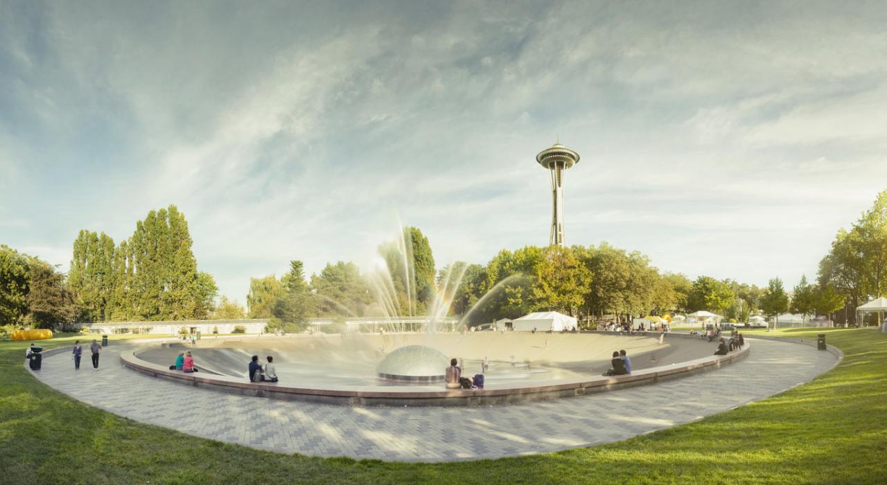 西雅图中心的国际喷泉 西雅图中心的国际喷泉