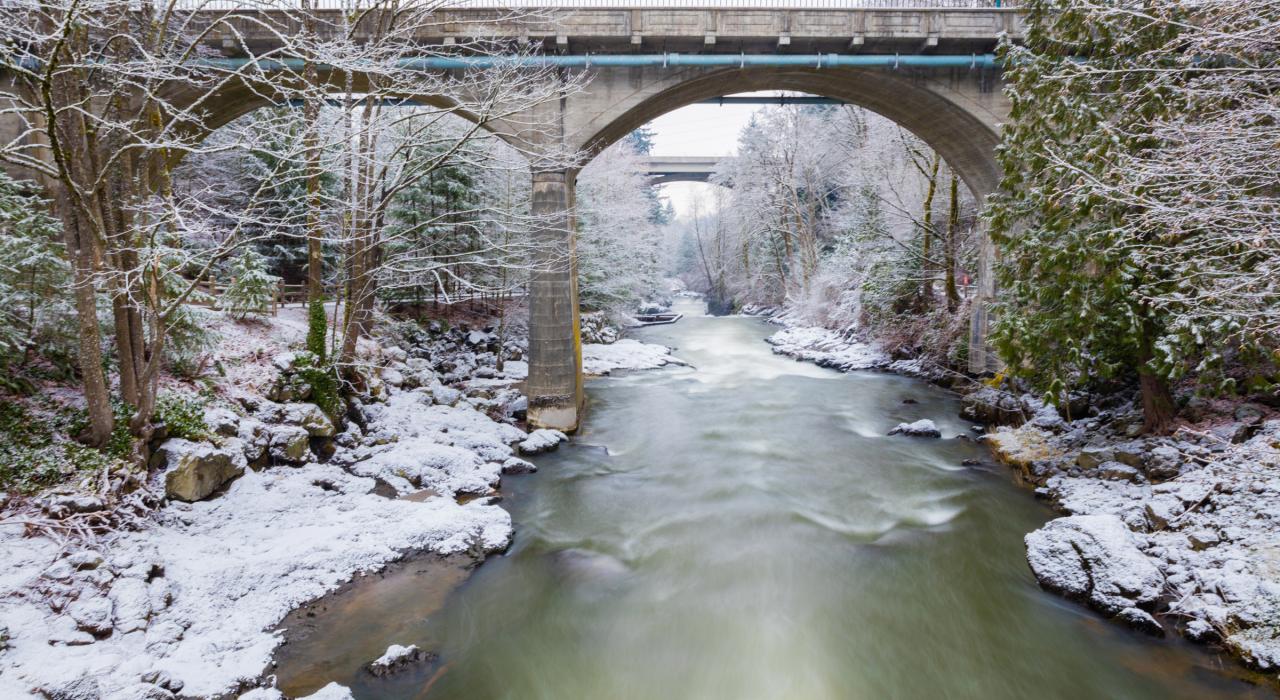 塔姆沃特瀑布的美丽雪景