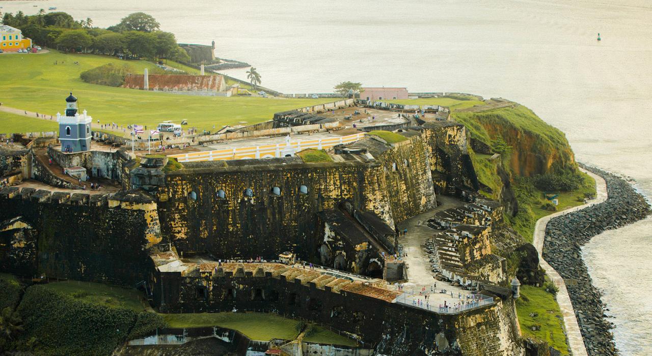 联合国教科文组织世界遗产埃尔莫罗城堡航拍