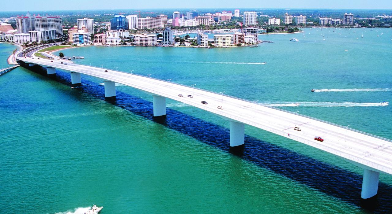 佛罗里达州萨拉索塔县海岸的海湾美景 佛罗里达州萨拉索塔县海岸的海湾美景