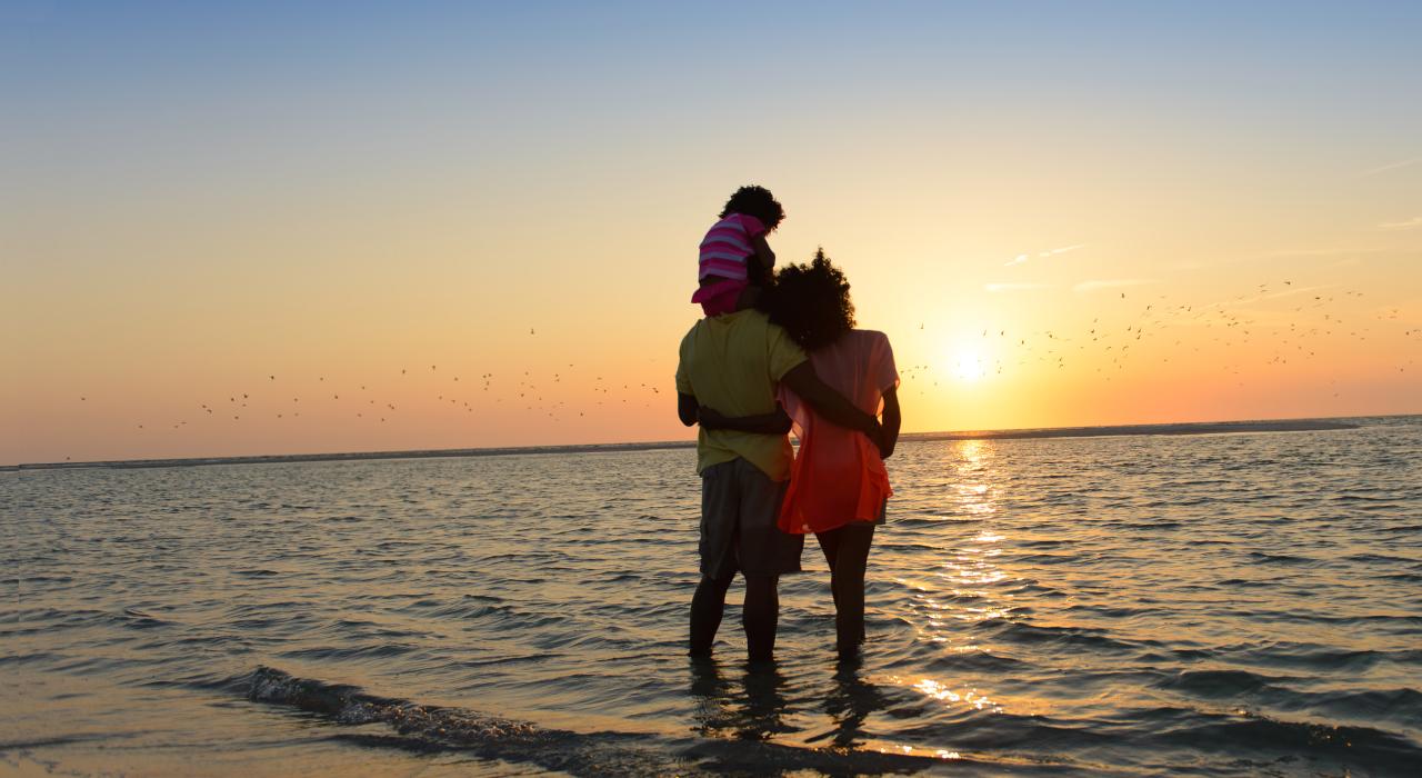 Enjoying a Gulf of Mexico sunset with family