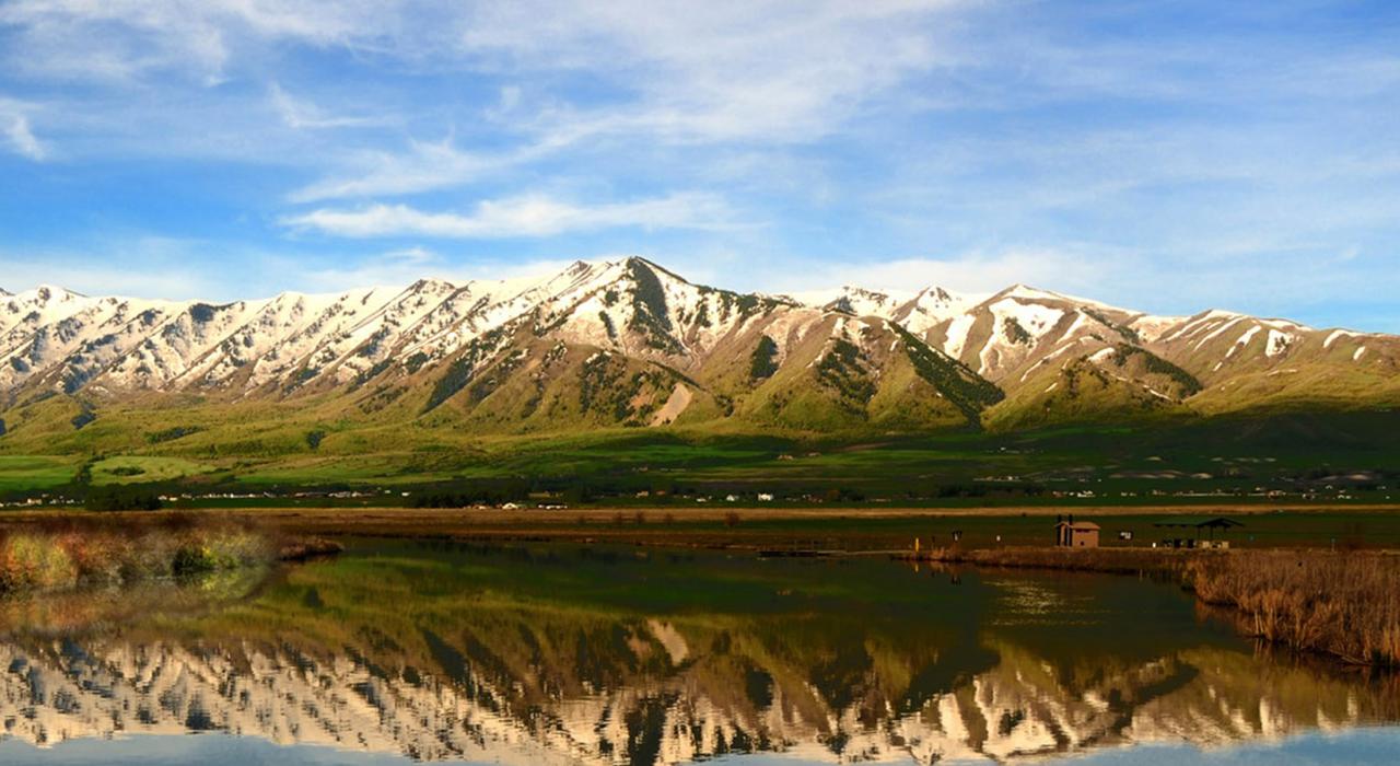 The Wellsville Mountains, providing a beautiful backdrop