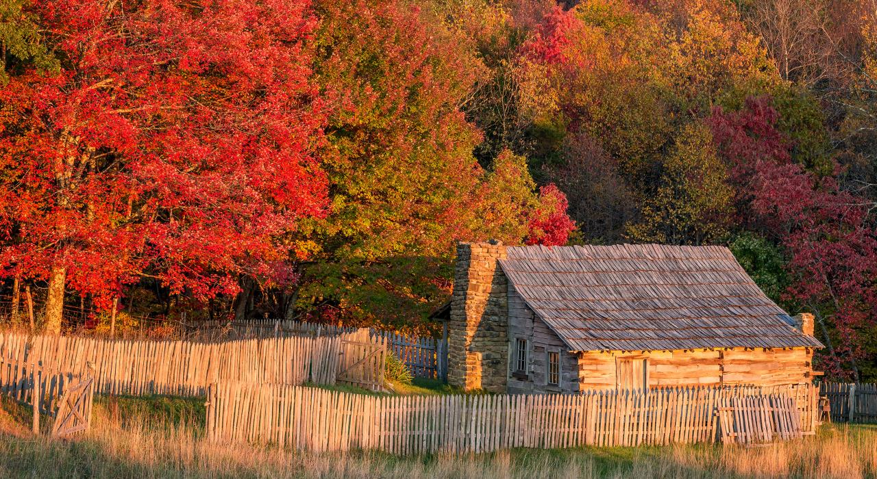 坎伯兰岬口国家历史公园内的迷人秋色