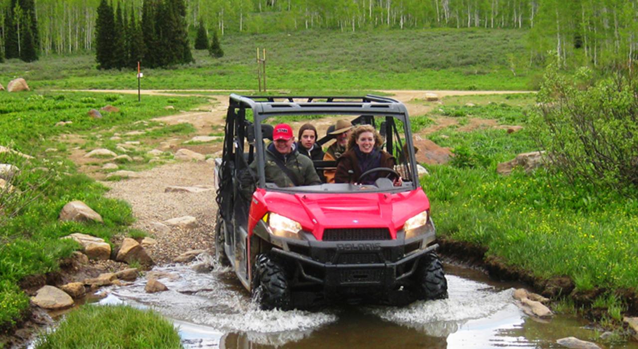 Off-road adventure in an RZR utility vehicle at Beaver Creek Lodge