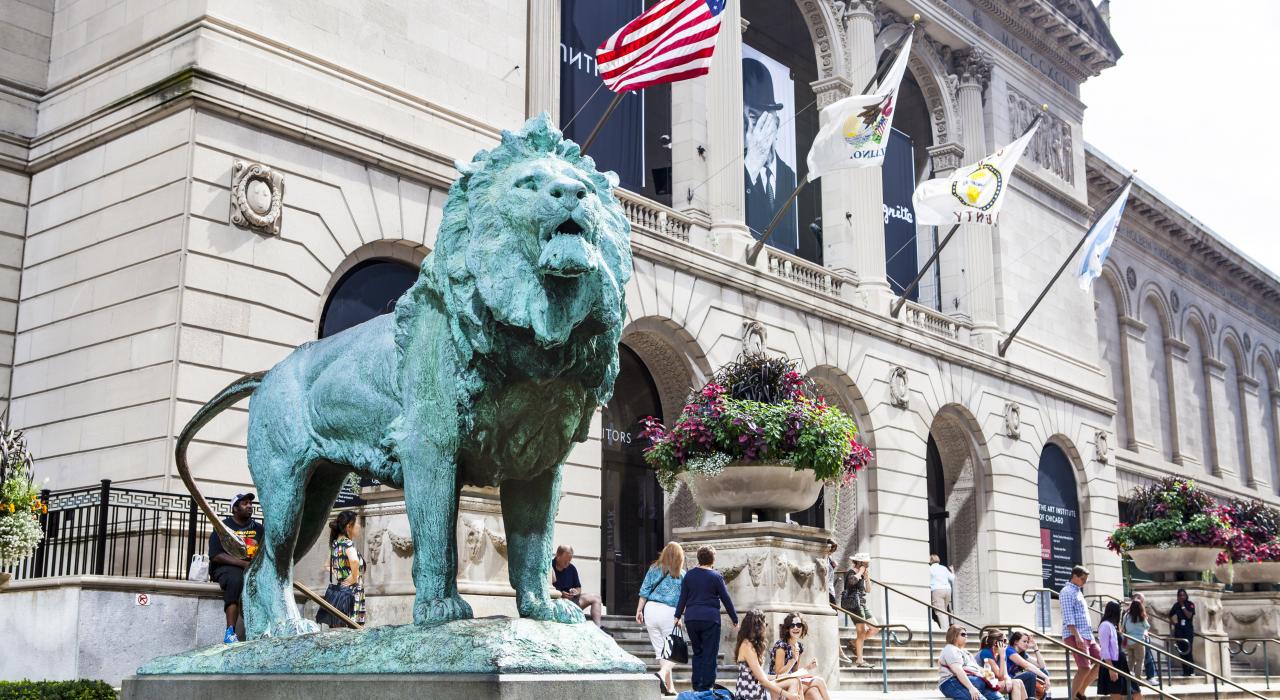 芝加哥艺术博物馆门口狮子