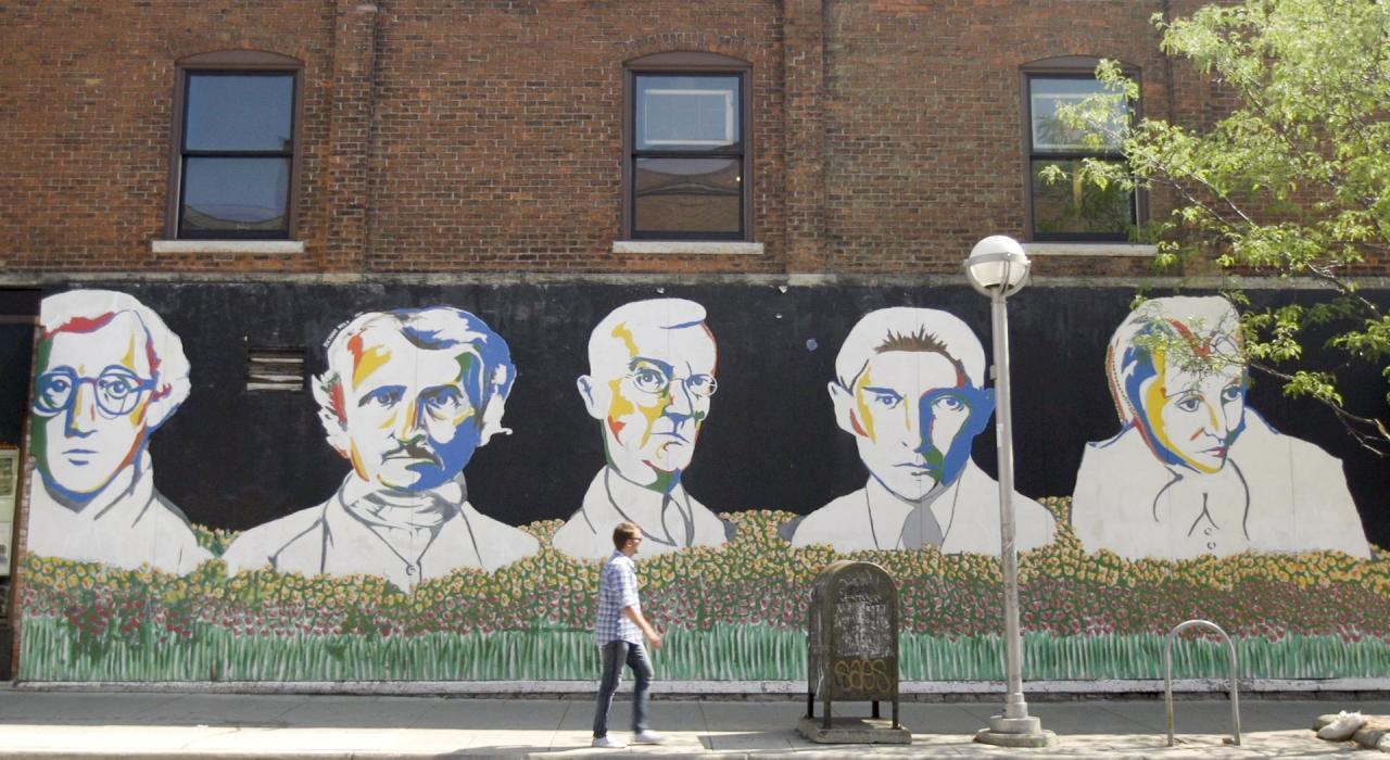 由理查沃夫打造的书店壁画位于自由街和国家路的角落