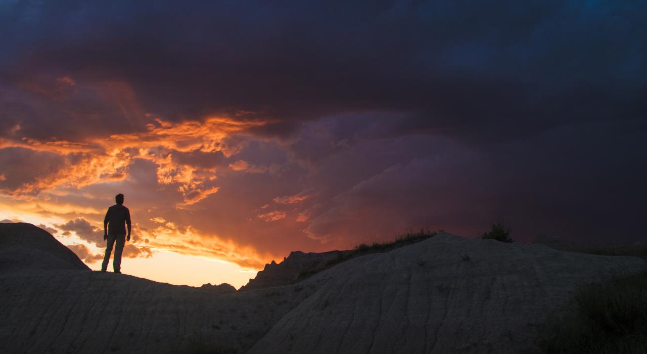 恶地国家公园的日落 恶地国家公园的日落