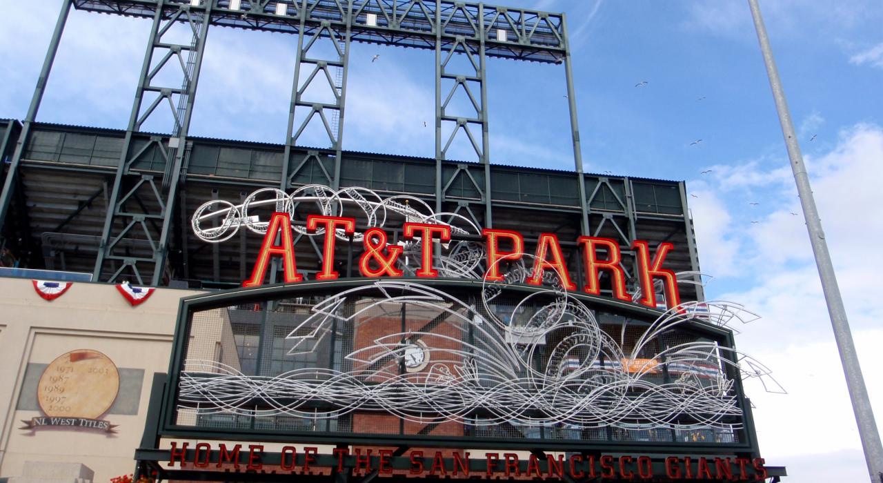 AT&T公园标志,巨人球队的主场 AT&T公园标志,巨人球队的主场