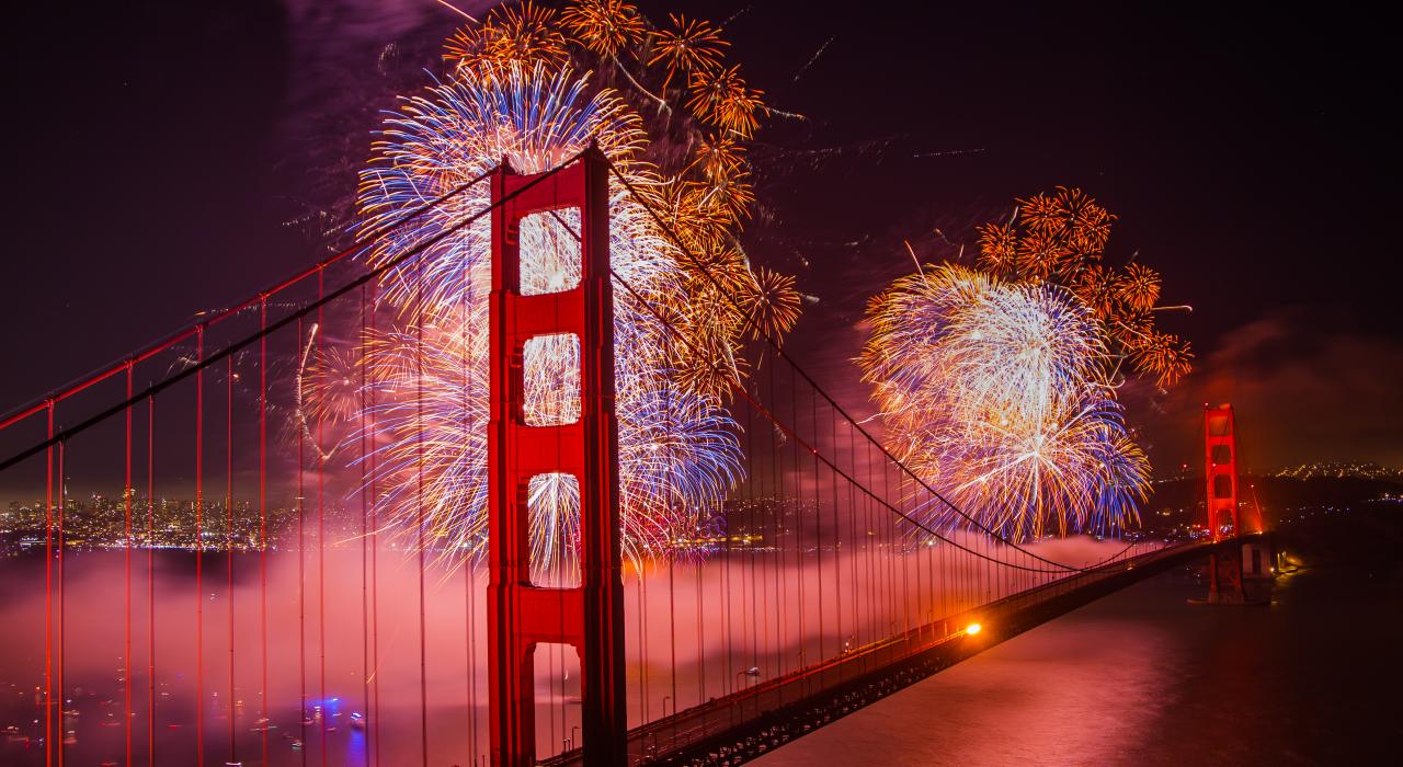 金门大桥的烟花