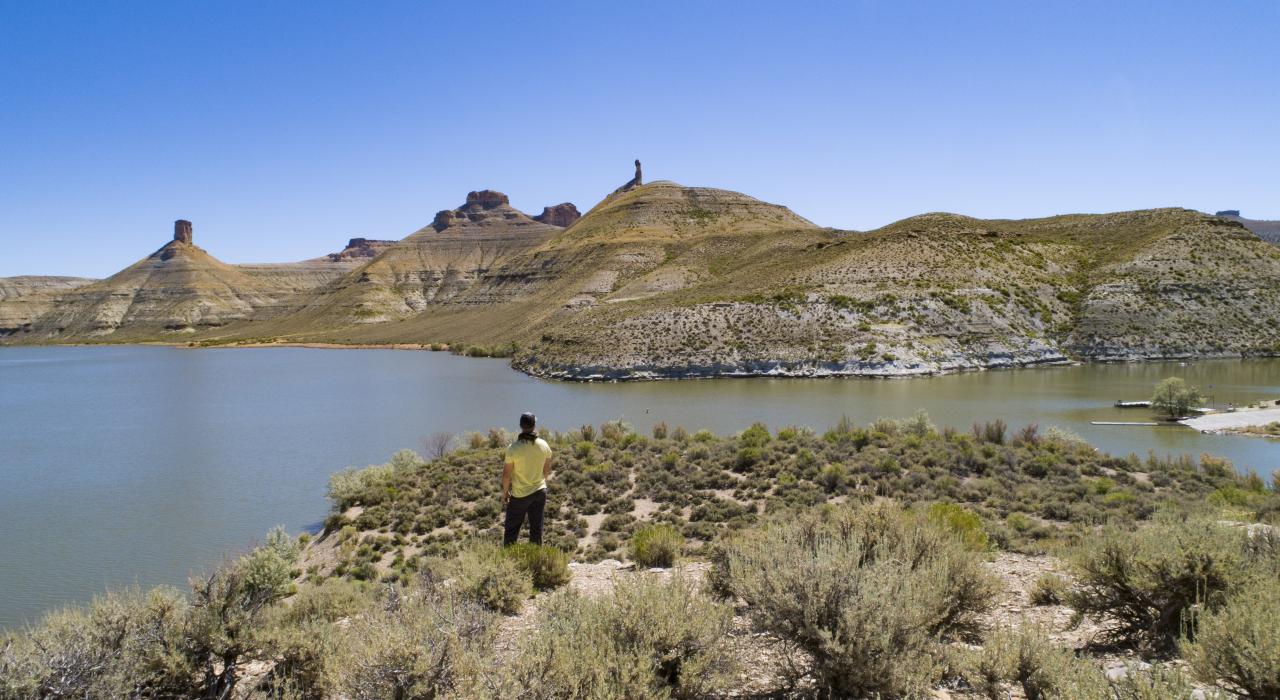 欣赏怀俄明州罗克斯普林斯附近的弗莱明峡谷保护区