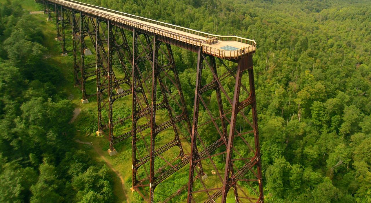 宾夕法尼亚州金祖亚桥州立公园内无与伦比的金祖亚空中步道 宾夕法尼亚州金祖亚桥州立公园内无与伦比的金祖亚空中步道