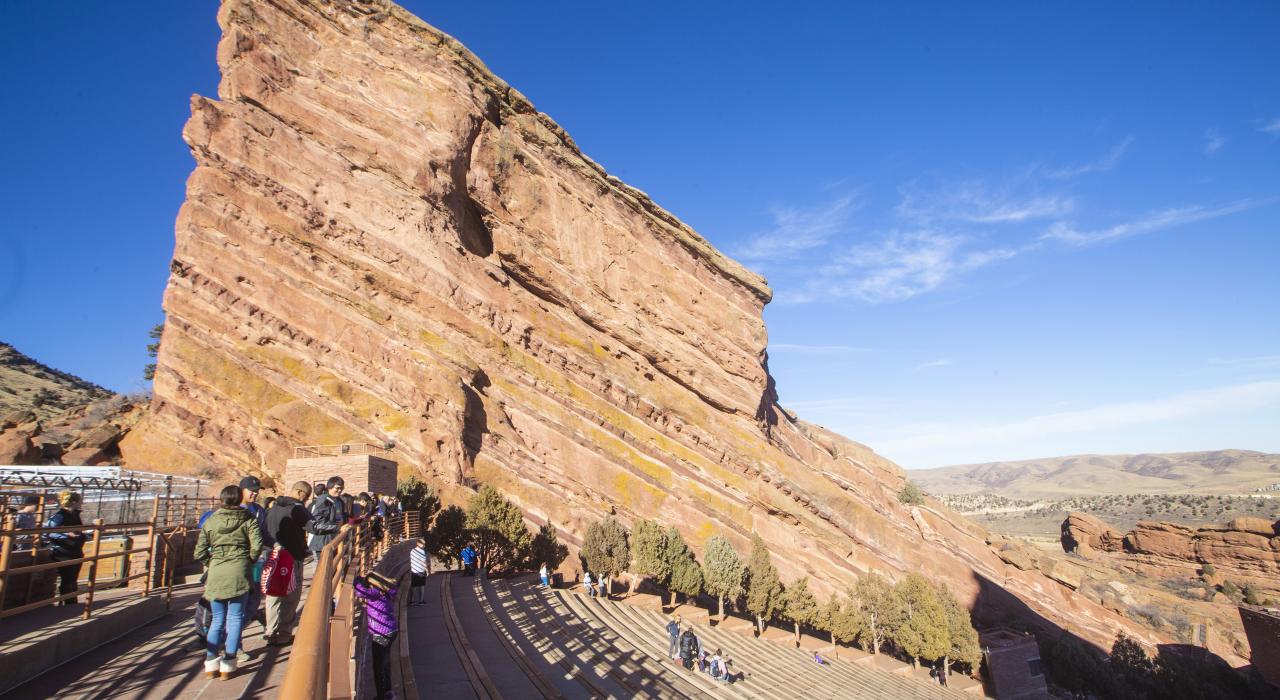 在科罗拉多州莫里森的红石公园及露天剧场观光游览