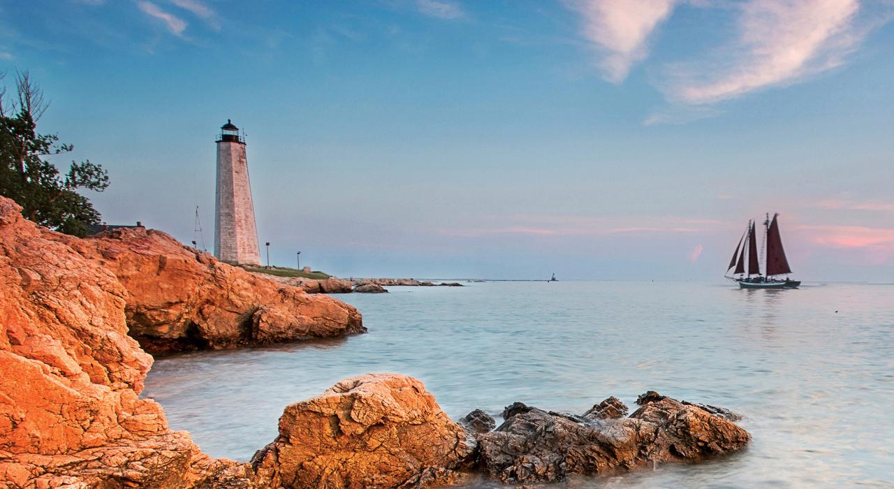 康涅狄格州纽黑文的灯塔公园 康涅狄格州纽黑文的灯塔公园