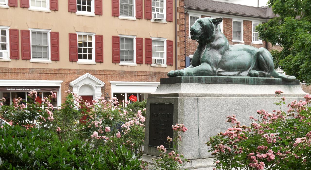 新泽西州普林斯顿帕默广场上的铸铜老虎雕塑