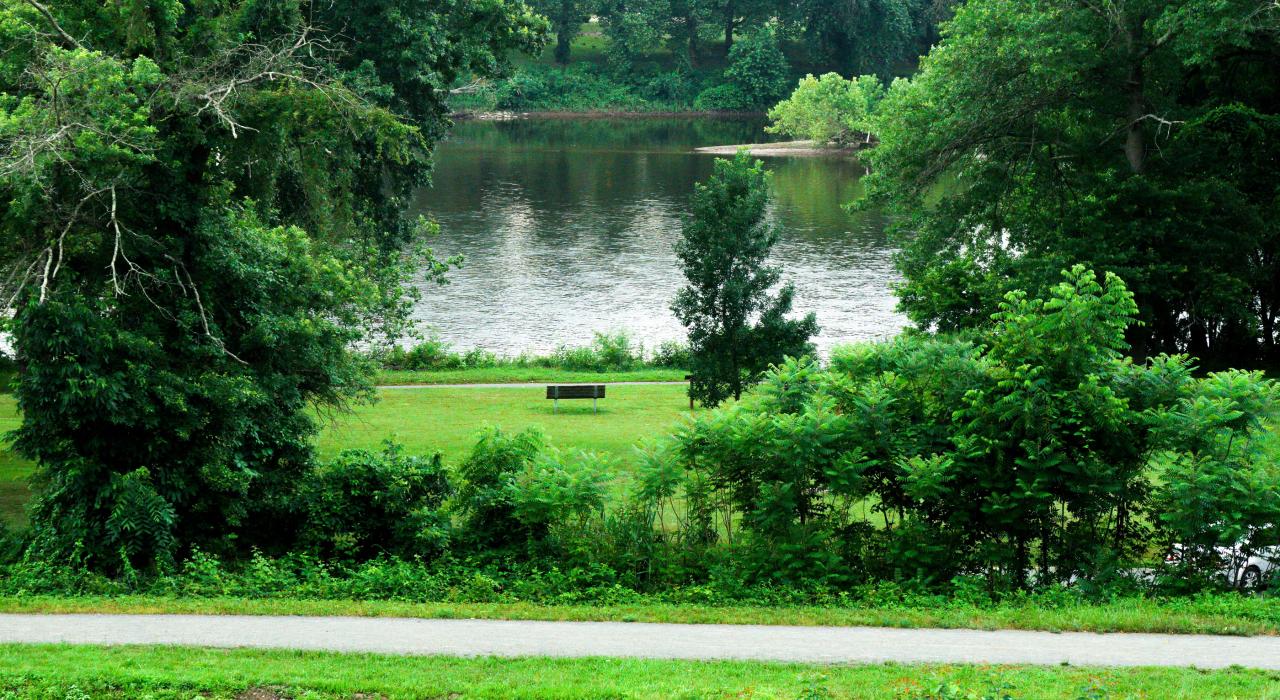 新泽西州兰伯特维尔特拉华河的美丽风景