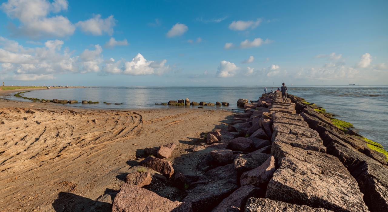 德克萨斯州德克萨斯城的德克萨斯城堤坝 德克萨斯州德克萨斯城的德克萨斯城堤坝