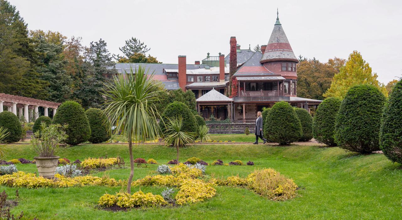 纽约卡南代瓜风景如画的 Sonnenberg Gardens 花园与 Mansion State Historic Park 公园 纽约卡南代瓜风景如画的 Sonnenberg Gardens 花园与 Mansion State Historic Park 公园