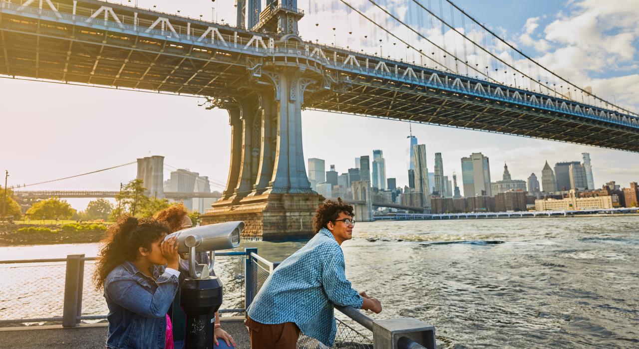 Admiring the skyline of New York, New York Admiring the skyline of New York, New York